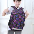 thumbnail image 6 of FORMRS Kids Backpack for School Unisex 17" Casual Bookbag Travel Daypack with Compartment Pockets, Violet Blooms Pattern, 6 of 7