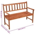 thumbnail image 3 of vidaXL Outdoor Patio Bench Wooden Garden Bench with Cushion Solid Wood Acacia, 3 of 8