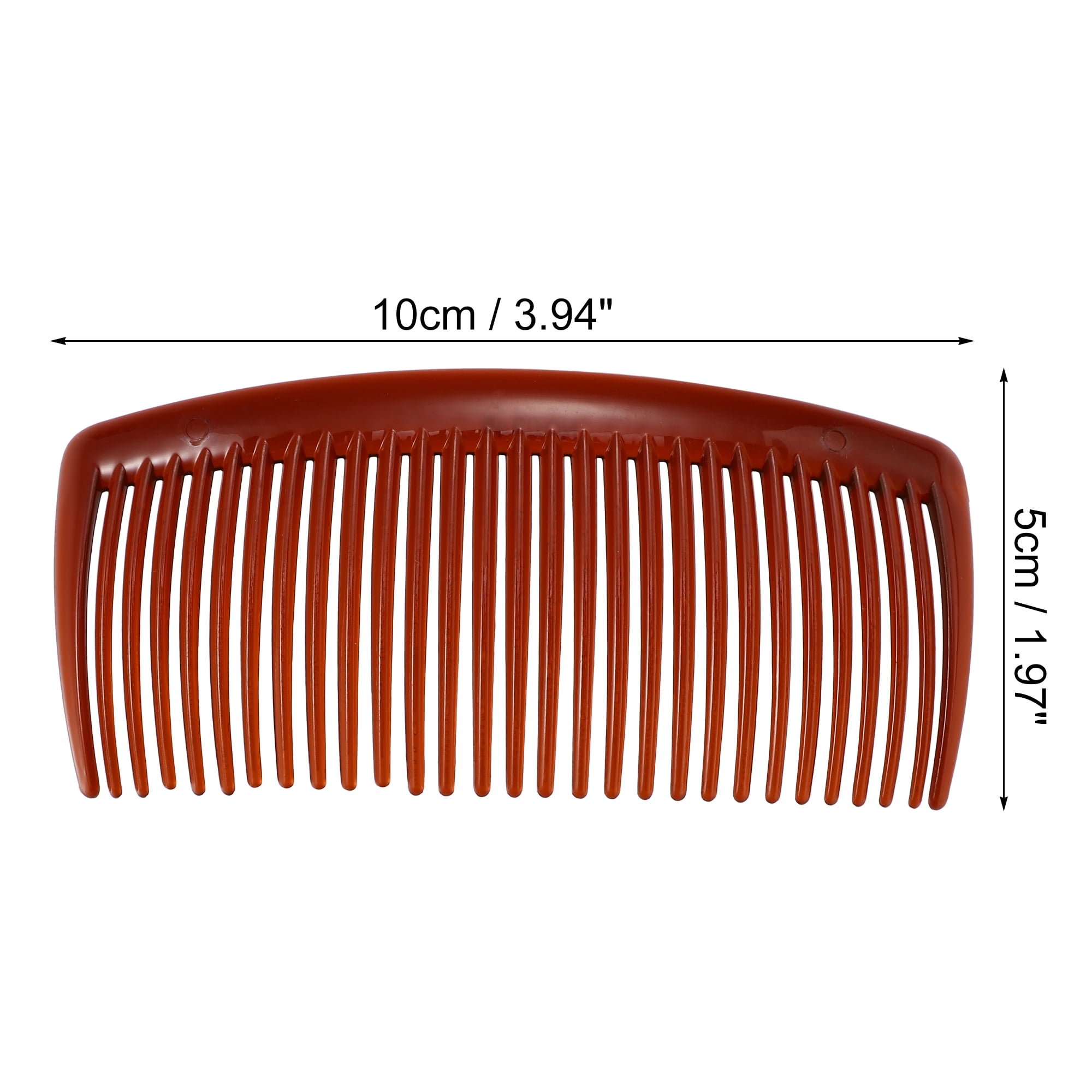 Unique Bargains Classic Side Clip Hair Comb Teeth Hair Combs Hair Clip Comb Plastic Brown