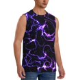 thumbnail image 2 of Uemuo Galaxy Lightning Pattern Men's Sleeveless T-Shirt,Muscle Athletic Tank Top, Moisture-wicking Quick-dry Breathable Classic Tee Top for Gym Run Outdoor Sports-, 2 of 8