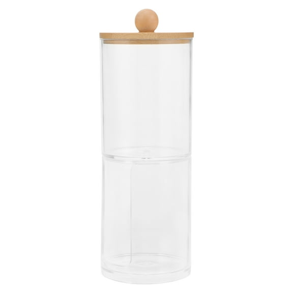 Transparent Storage Box for Cotton Swabs and Makeup Items Clear Desktop Organizer