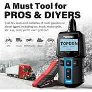 TOPDON BT100 Car Battery Tester 12V Load Tester Charging System Analyzer for Car Truck Motorcycle SUV