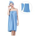 thumbnail image 7 of NestledNature Wrap Towel, Lightweight Towel Bathrobe, Women Soft Cosy Elastic Bath Body Wrap Set Towel Bathrobe With Fast Dry Hair Drying Cap For Bathroom, 7 of 7