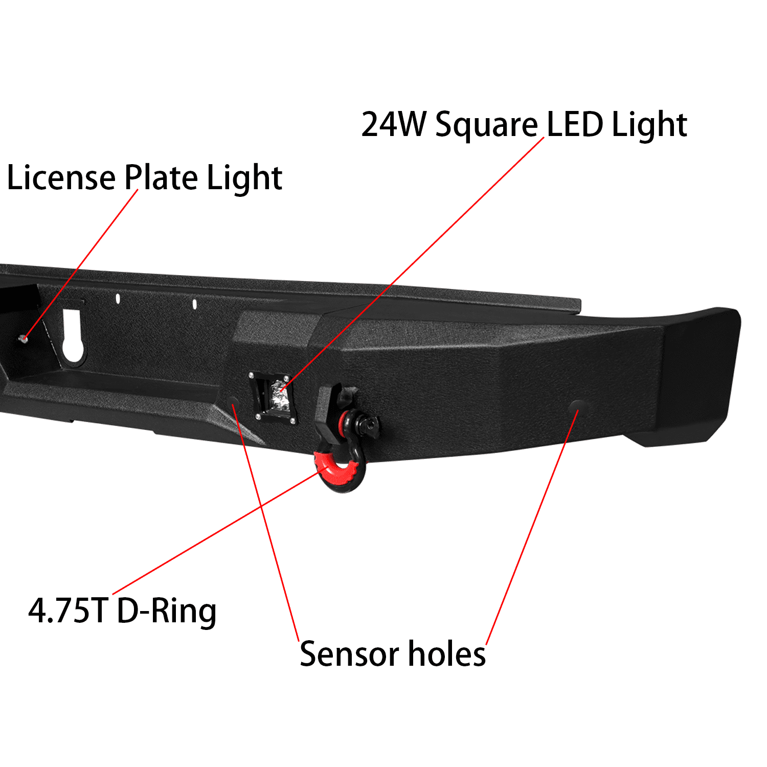 TIOYAR Steel Front and Rear Bumper With Winch Plate&Lights Compatible with 2015-2019 Chevy Silverado 2500/3500（Black Texture）