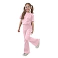 thumbnail image 6 of BVWKPCV Girls Clothes Tween Girl Outfits Trendy Short-Sleeve Top + Flared Pants Size 8-13 Years Old Pink 11-12Y, 6 of 7