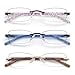 thumbnail image 3 of LOVIVY 3 Pack Rimless Reading Glasses for Women Blue Light Blocking Readers Tinted Edge Spring Hinge Pattern Print Arm Eyeglasses Mix 1.75, 3 of 4