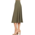 thumbnail image 3 of Women's Flared Lightweight Elastic Midi A-Line Skirt - Comfortable and Stylish, 3 of 8