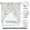 thumbnail image 3 of Swag Curtain Valances Sage Green Berry Leaves Swag Valances for Kitchen Windows Pastoral Floral Herb Plant Short Topper Curtains Valance Tier Pair for Kitchen Bedroom Living Room Bathroom 28"x36", 3 of 8