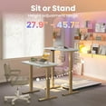 thumbnail image 4 of HUANUO 32" Small Electric Standing Desk Adjustable Height, 4 Memory Height Settings, Sit Stand Up Desk for Home Office & Computer Workstation, White and Gold Frame, 4 of 8