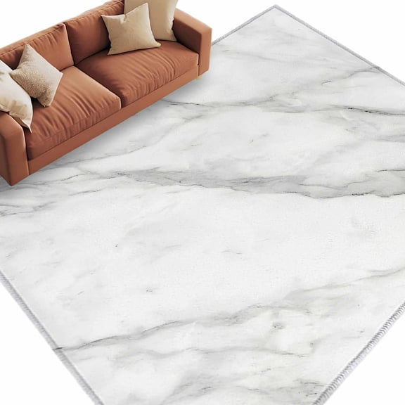 6x9 Area Rugs for Living Room, Marble Non Slip Area Rugs for Kitchen Bedroom Entryway, Modern Grey White Rock Monochrome Simple Washable Carpet Runner Rug Floor Mats for Bedroom Home Decor