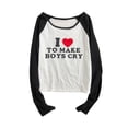 thumbnail image 4 of Aunavey Womens Y2K Print Crop Tops I Love To Make Boys Cry T-Shirt Kawaii Punk Graphic Summer Long Sleeve Tee, 4 of 8