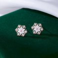 thumbnail image 3 of 925 Sterling Silver Christmas Snowflake Earrings Studs for Women Teens Small CZ Snowflake Studs Earrings Thanksgiving, 3 of 10