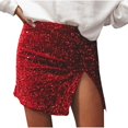 thumbnail image 3 of Women's Glitter High Waist Skirt Bodycon Split Sparkle Club Evening, 3 of 8
