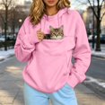 thumbnail image 2 of womens Cat Dog Pouch Hoodie Pet Carrier Hoodies Kangaroo Pocket Dog Sweatshirt Zip Front Pet Pouch Sweatshirt Drawstring Hood Pullover,Pink S, 2 of 3