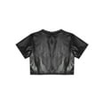 thumbnail image 4 of Yeahdor Kids Girls Boys Shiny Metallic Short Sleeve Crop Top Hip Hop Dance Performance T-Shirt Dancewear, 4 of 5