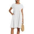 thumbnail image 6 of Clothing Dresses for Women 2025 Summer Cotton Linen Solid Gauze Dress Loose Casual Beach Vacation Flowy Midi Dress with Pockets, 6 of 8
