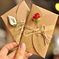 thumbnail image 2 of Tarjeta de felicitación de flores secas, Papel Kraft Retro artesanal, tarjetas de felicitación de bendición, sobres de invitación del Día de San Valentín Invit, 2 of 4