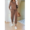 thumbnail image 3 of Ekouaer Pajamas For Women Comfy Long Sleeve Jogger Set Lounge Pjs Set With Pockets polka dots, 3 of 6