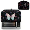 thumbnail image 2 of ZIATUBLES Butterfly Rose Print Toaster Oven Cover Stain Resistant Dust Protector with Side Pockets Cat Scratch Proof Kitchen Countertop Organization, Fits 18.5" x 14.5" x 9", 2 of 8