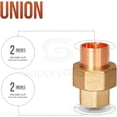 thumbnail image 3 of Supply Giant CCCU0200-NL 2" Nominal Size Lead Free Copper Straight Union with Sweat Sockets for Use with 2-1/8" OD Copper Pipe, 3 of 4