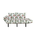 thumbnail image 2 of Hawaii Futon Couch, Aquarelle Effect Palm Trees Hibiscus Flowers Romantic Summer Bloom, Daybed with Metal Frame Upholstered Sofa for Living Dorm, Loveseat, Reseda Green Pale Pink, by Ambesonne, 2 of 4