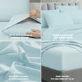 thumbnail image 3 of Swift Home 6-Piece Soft Lightweight Aqua Microfiber Sheet Set with Extra Pillowcases, Queen, 3 of 5