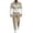 Khaki, variant on VeFlora Men's 2-piece Casual Wear Long Sleeved Shirt Pants Color Blocked Round Neck Sportswear Jogging two-piece Set(Black/S)
