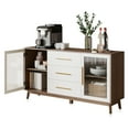 thumbnail image 7 of BELLEZE Modern Sideboard, Sideboard Buffet Cabinet with 3 Drawers & 2 Doors, Accent Cabinet for Dining Room, Hallway, Bedroom, or Kitchen - Troy (White), 7 of 7
