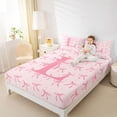 thumbnail image 3 of Erosebridal Letter L Monogrammed Queen Sheet Sets,Cute Pink Bowtie Bed Set For Girls Kids 4-Piece, 3 of 6
