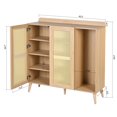 thumbnail image 2 of Homycasa Shoe Cabinets Sideboard with Faux Rattan Double Doors and 4 Shelves Storage, 2 of 9