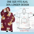 thumbnail image 4 of Oversized Wearable Blanket Hoodie,Christmas Corgi Sherpa Blanket Hoodie with Super Pockets,Super Warm Fuzzy Pullover for Women & Men, 4 of 6