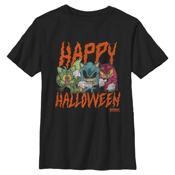 Boys Sonic the Hedgehog Happy Halloween Creatures T Shirt