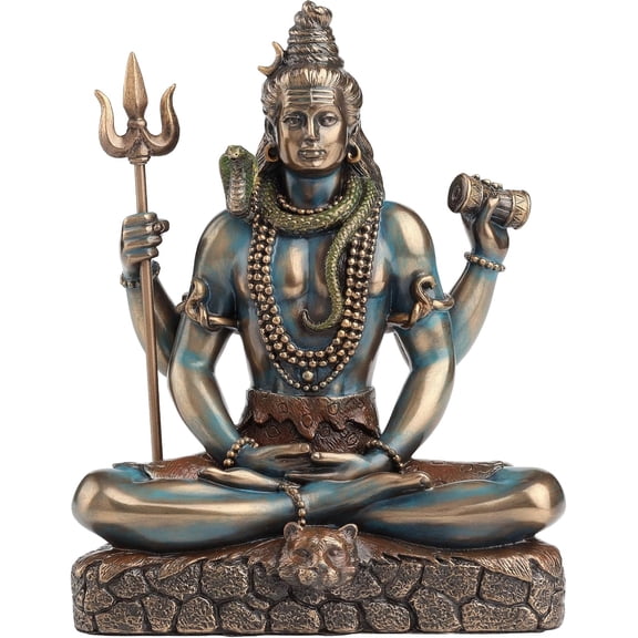 Veronese Design Lord Shiva in Lotus Pose Resin Statue Bronze Finish 6 1/4 In