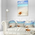 thumbnail image 3 of Designart Brown Starfish on Caribbean Beach - Seascape Throw Pillow - 12x20, 3 of 5