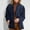 #Dark Blue, variant on Womens Suede Jacket, Solid Color Lapel Long Sleeved Top Coat Brown,Womens Plus XL