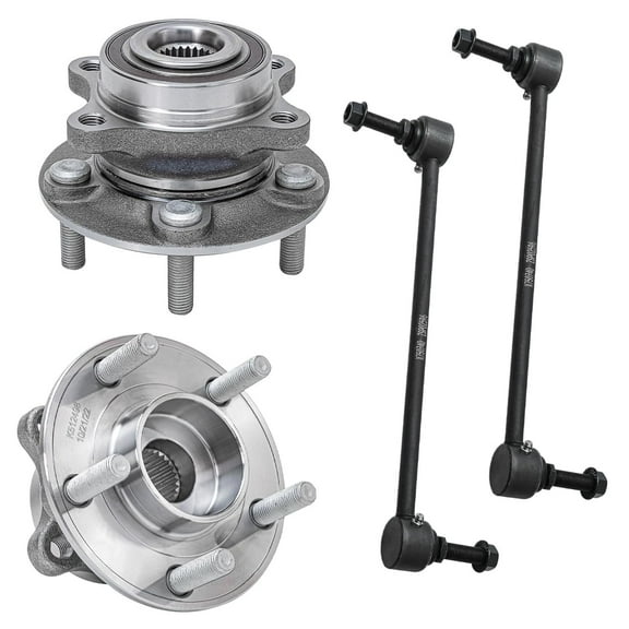 Detroit Axle - Front 4pc Wheel Bearing Hubs Kit for 2013-2018 Ford Fusion, 2013-2016 Lincoln MKZ, 2 Wheel Bearing and Hubs 2 Sway Bars Suspension Kit Replacement