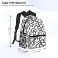 thumbnail image 4 of Haiem Hand Drawn Snake Lightweight Backpack for School, Classic Basic Water Resistant Casual Daypack for Travel with Bottle Side Pockets, 4 of 8