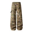 thumbnail image 4 of Men's Casual Camouflage Cargo Pants Baggy Wide Leg Hip Hop Skater Pants Loose Fit with Pockets - Streetwear Style for Men with Urban and Trendy Look,Yellow,M, 4 of 5