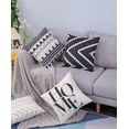 thumbnail image 5 of Set of 4 Decorative Throw Pillow Covers 18x18 Inch for Couch, Black and White/Cream Square Accent Pillows Cover Case for Cushions Sofa Bed Cushion and Living Room Farmhouse Outdoor Decoration (Black), 5 of 6