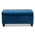 thumbnail image 3 of Baxton Studio Michaela Ottoman de Rangement en Velours Bleu Marine, 3 of 10