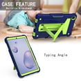 thumbnail image 3 of Dteck Shockproof Case For Samsung Galaxy Tab A 8.4 inch 2020 Model SM-T307, Heavy Duty Rugged Hybrid Case High Impact Full Body Kickstand Protective Cover (no built-in screen protector), Navy + Green, 3 of 4