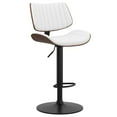 thumbnail image 1 of Novak Tabouret de Bar Pivotant Réglable de 33 Pouces en Similicuir Vegan Blanc, 1 of 1