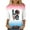 White D, variant on IROINNID Women's Round Neck T-Shirt Fashion Casual Fashion 3/4 Sleeve Tops 4th Of July