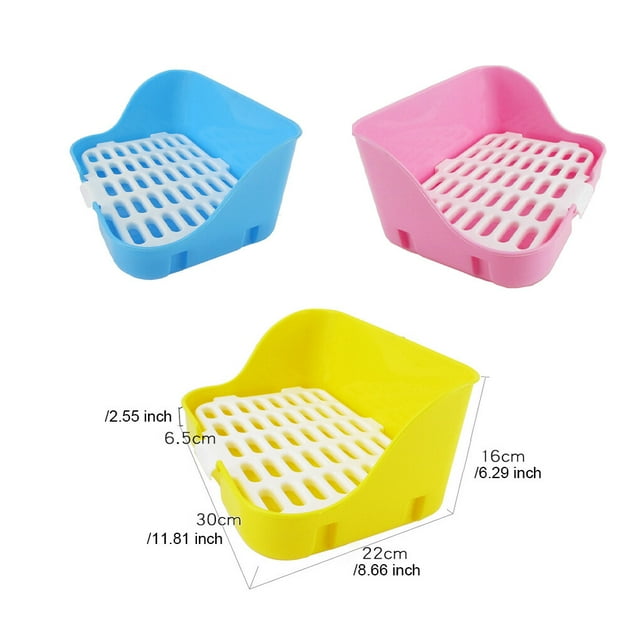 Litter Tray Rabbit Corner Bed Indoor Outdoor Cleaning Poop Rectangular Shape Cages Indoor Outdoor Cleaning Pot Pets Training Tool Potty Toilet Blue