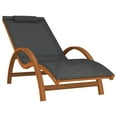thumbnail image 2 of vidaXL Sun Lounger with Pillow Gray Textilene and Solid Wood Poplar, 2 of 17