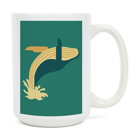 

15 fl oz Ceramic Mug Humpback Whale Geometric Contour Dishwasher & Microwave Safe