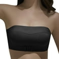thumbnail image 4 of Ierhent Wireless Bras for Women Padded Womens Plus Size Tube Top Bra Seamless Strapless Bandeau Bra No Pad Tube Top(38,Black), 4 of 4