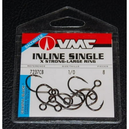 UPC: 0043193133803 | VMC 7237CB#1/0PP Inline Single Hook Size 1/0 Needle Point Extra Wide