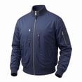 thumbnail image 4 of Yuaguia Men's Baseball Jacket, Tactical Flight Bomber Windbreaker Jacket, Stand Collar Outerwear, Military Style Casual Spring Coat for Outdoor Sports, Hiking, and Everyday Wear, Blue 3XL, 4 of 6