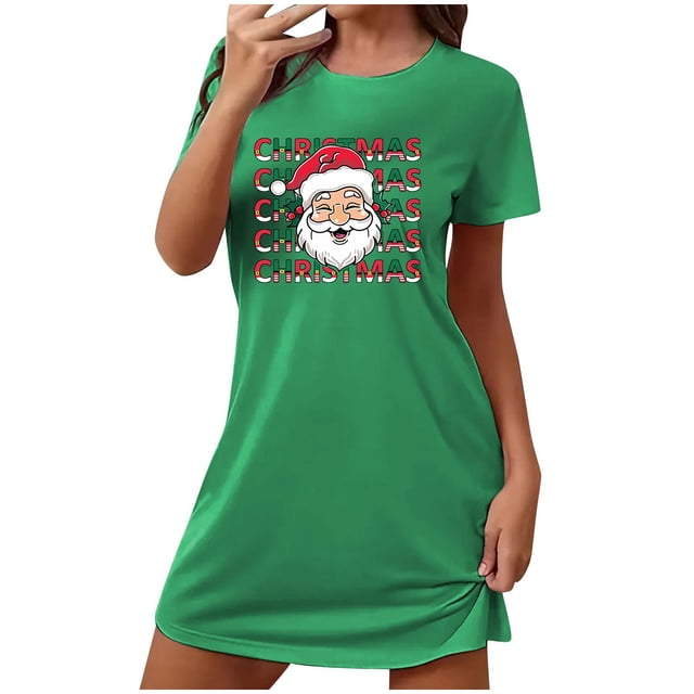 Shorts pour Femmes, Chemises à Manches Courtes pour Femmes, Chemise de Nuit Courte Surdimensionnée Mode Imprimé Poitrine Robe de Nuit à Manches Courtes